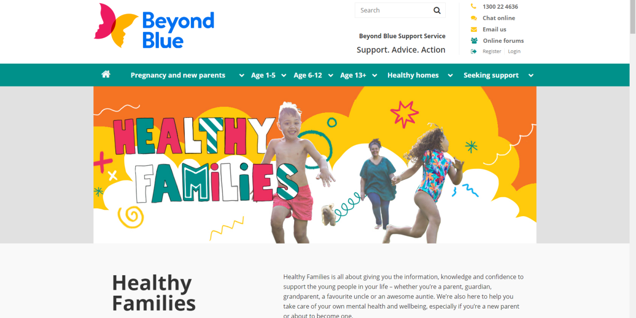 Beyond Blue Healthy families