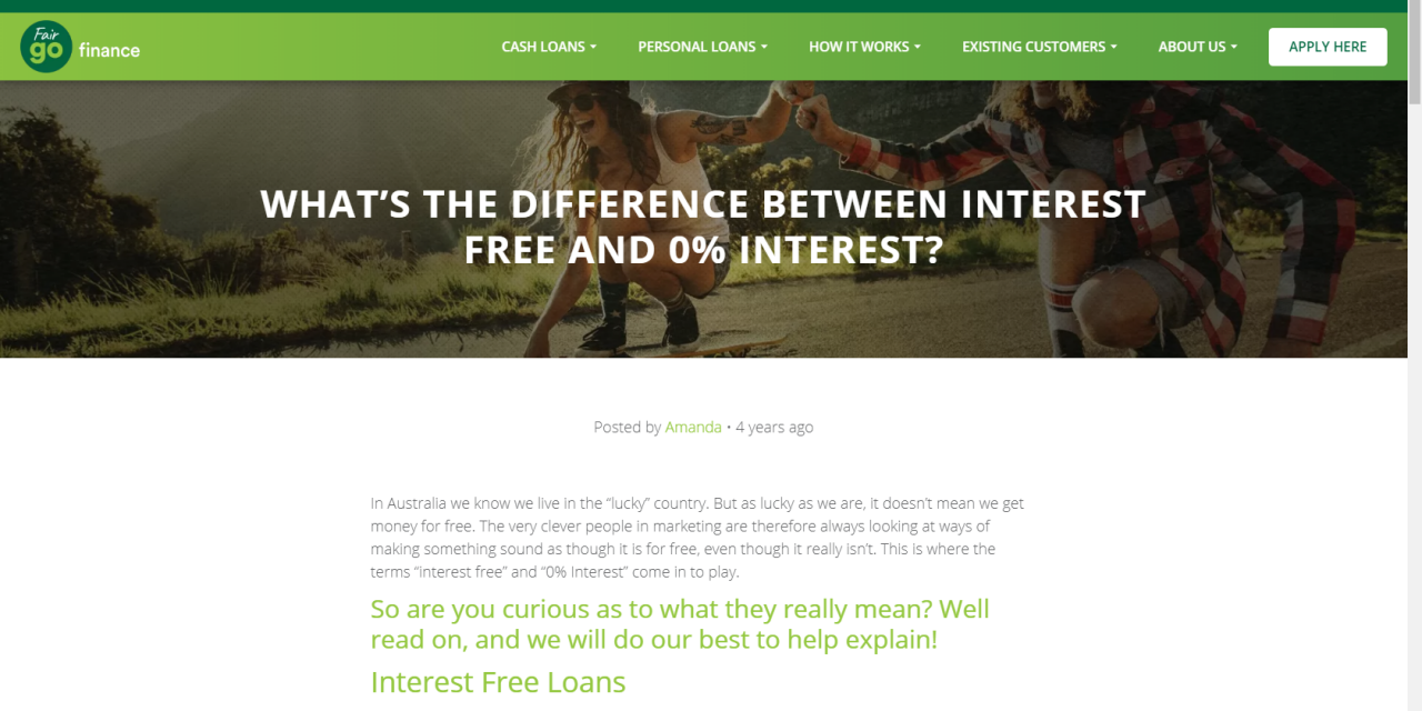 Interest free terms