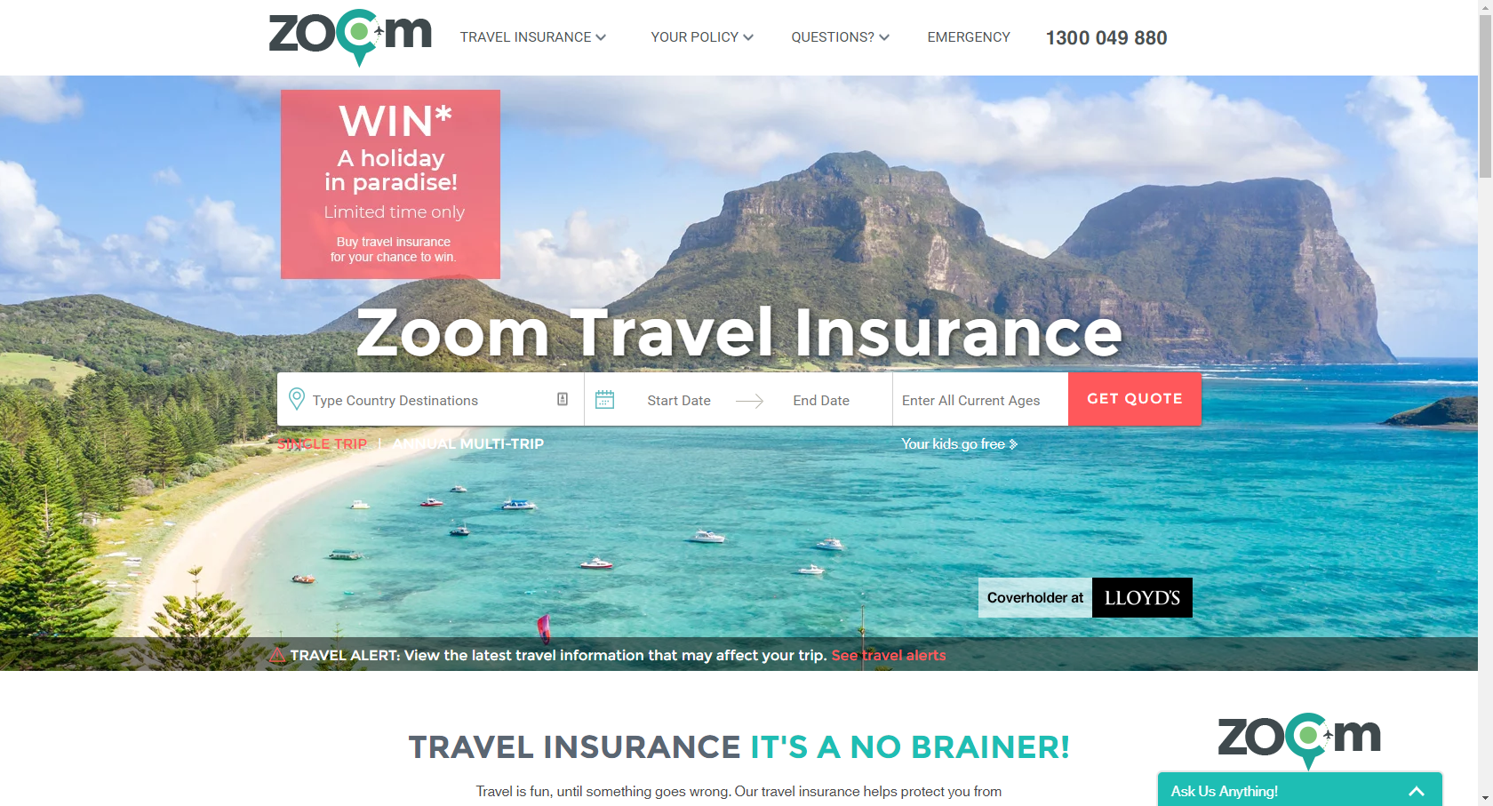 zoom comprehensive travel insurance